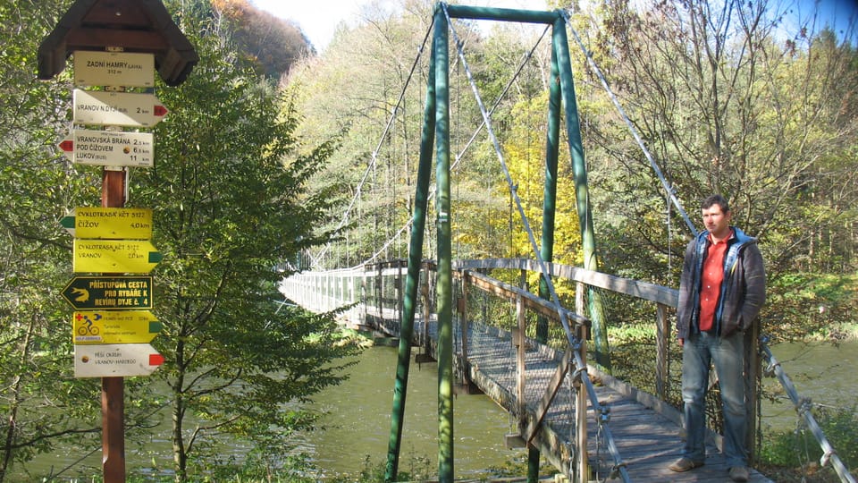 Laufbrücke über die Thaya in Zadní Hamry / Unterer Hammer Laufbrücke über die Thaya in Zadní Hamry / Unterer Hammer