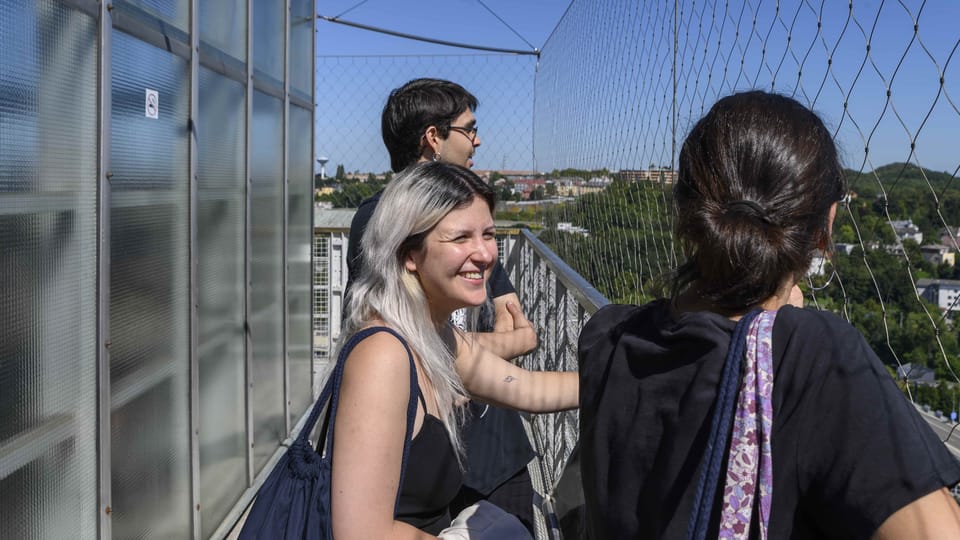 Teilnehmer der Sommerschule auf dem Turm des Ostrauer Rathauses | Foto: Ostrava Days Festival