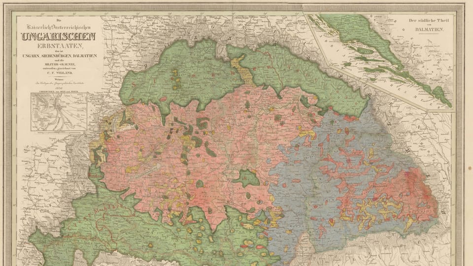 Karl Ferdinand Weiland a Šafařík, Pavel Josef. Die Kaiserlich Oesterreichischen UNGARISCHEN ERBSTAATEN. Das ist UNGARN, SIEBENBÜRGEN, DALMATIEN und die MILITAIR-GRAENZE | Foto: Kramerius/Nationalbibliothek Karl Ferdinand Weiland a Šafařík, Pavel Josef. Die Kaiserlich Oesterreichischen UNGARISCHEN ERBSTAATEN. Das ist UNGARN, SIEBENBÜRGEN, DALMATIEN und die MILITAIR-GRAENZE | Foto: Kramerius/Nationalbibliothek