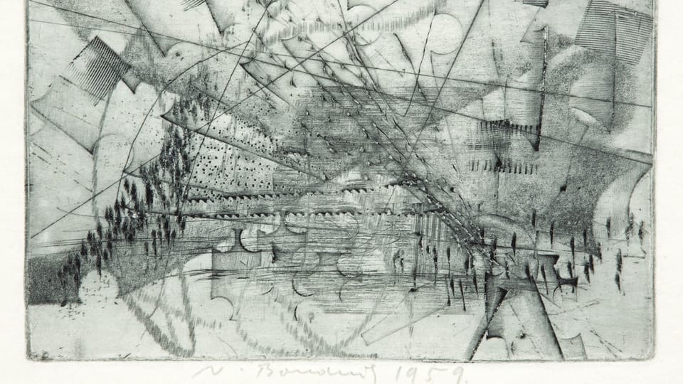 Vladimír Boudník: Materialspuren  (Foto: Archiv des Stadtmuseums)