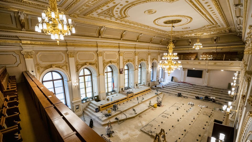 Renovierung des Hauptsitzungssaals der Abgeordnetenkammer | Foto: Lukáš Janičina, Abgeordnetenkammer des Parlaments der Tschechischen Republik Renovierung des Hauptsitzungssaals der Abgeordnetenkammer | Foto: Lukáš Janičina, Abgeordnetenkammer des Parlaments der Tschechischen Republik