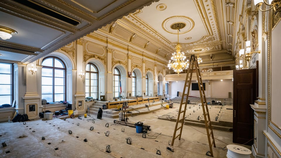 Renovierung des Hauptsitzungssaals der Abgeordnetenkammer | Foto: Lukáš Janičina,  Abgeordnetenkammer des Parlaments der Tschechischen Republik