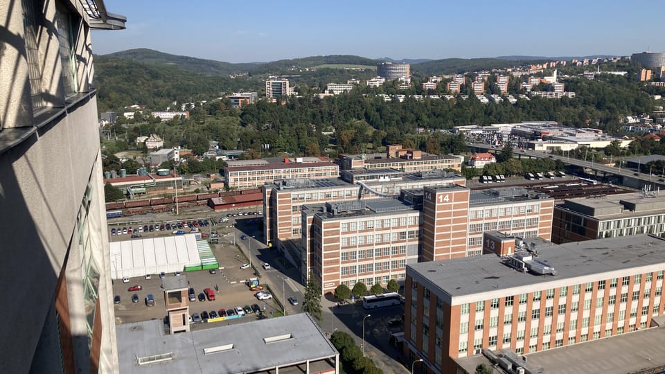 Blick auf die Stadt Zlín vom Bata-Hochhaus | Foto: Olga Vasinkevič, Radio Prague International Blick auf die Stadt Zlín vom Bata-Hochhaus | Foto: Olga Vasinkevič, Radio Prague International