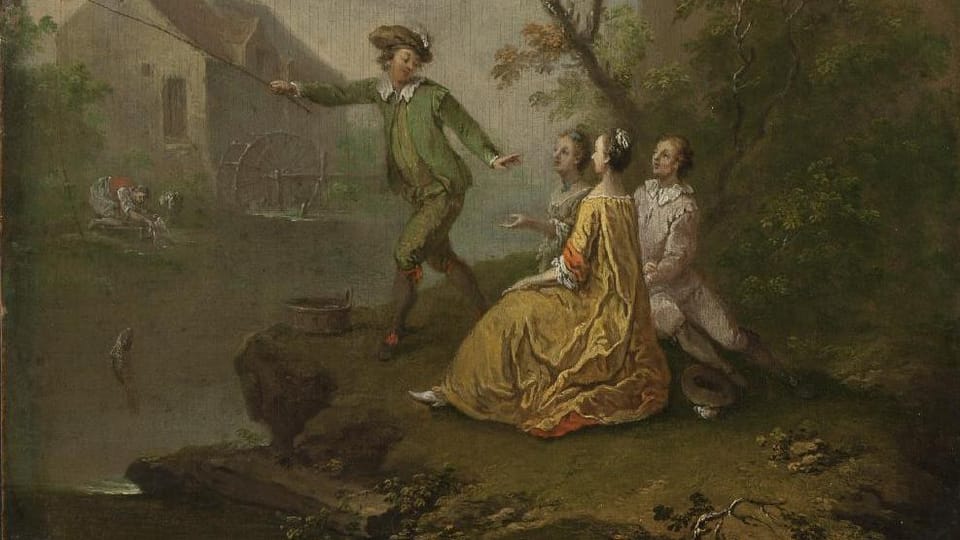 Norbert Grund: Drei sitzende Menschen mit einem angelndem Jungen (Foto: Archiv der Prager Nationalgalerie) Norbert Grund: Drei sitzende Menschen mit einem angelndem Jungen (Foto: Archiv der Prager Nationalgalerie)