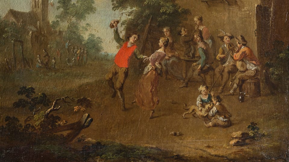 Norbert Grund: Tanz vor einem ländlichen Wirtshaus  (Foto: Archiv der Prager Nationalgalerie)