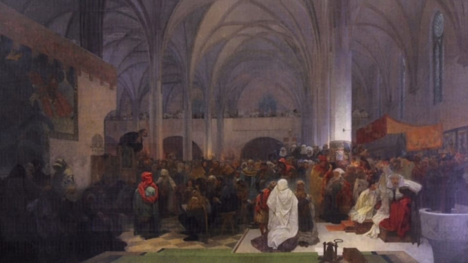 Jan Hus predigt in der Bethlehem Kapelle