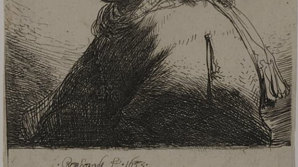 Rembrandt van Rijn: Selbstbildnis mit der Schärpe um den Hals Rembrandt van Rijn: Selbstbildnis mit der Schärpe um den Hals