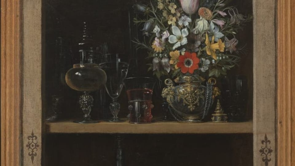 Georg Flegel: Schrankbild mit Blumen, Obst und Pokalen (Foto: Archiv der Nationalgalerie in Prag) Georg Flegel: Schrankbild mit Blumen, Obst und Pokalen (Foto: Archiv der Nationalgalerie in Prag)