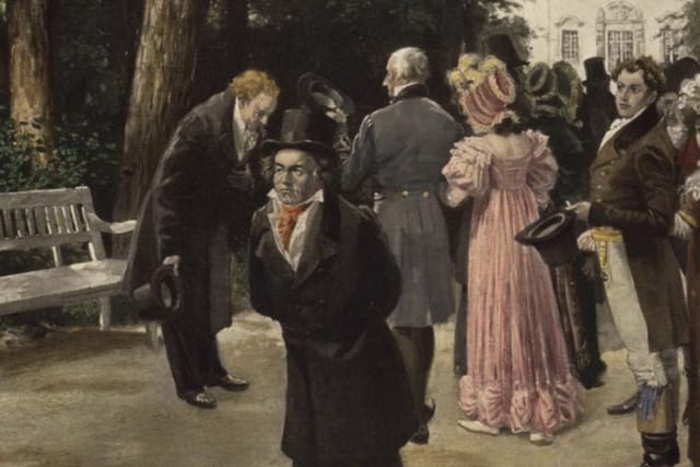 Ludwig van Beethoven,  Gemälde „Der Vorfall in Teplitz“ von Carl Rohling