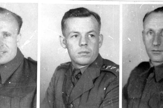 Von links: Unteroffizier Josef Žižka,  Leutnant Josef Šandera,  Unteroffizier Tomáš Býček | Foto: Sbírky Historického oddělení Moravského zemského muzea,  inv. č. T 15 733,  sign. Ti 3187