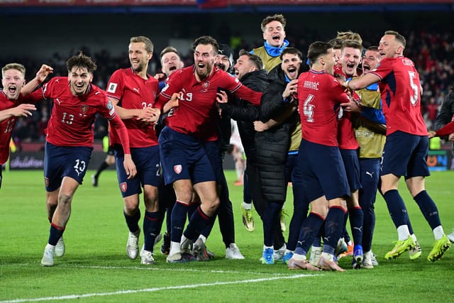 Die Tschechische Republik besiegte am Dienstagabend in Prag Dänemark im Entscheidungsspiel um die WM-Teilnahme | Foto: Michal Kamaryt,  ČTK