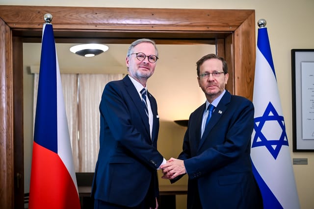 Ministerpräsident Petr Fiala und Präsident Jitzchak Herzog | Foto: Regierungsamt der Tschechischen Republik