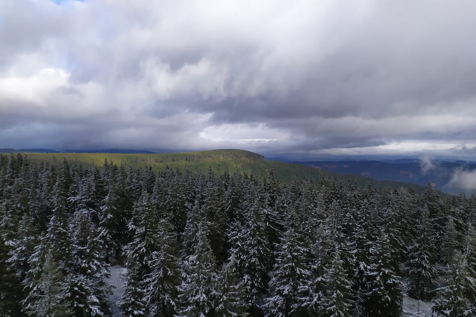 Blick vom Aussichtsturm auf Černá hora im Riesengebirge | Foto: Barbora Němcová, Radio Prague International Blick vom Aussichtsturm auf Černá hora im Riesengebirge | Foto: Barbora Němcová, Radio Prague International