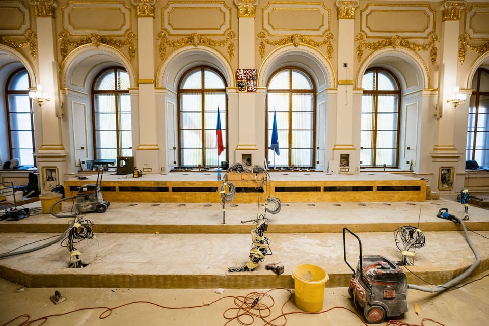 Renovierung des Hauptsitzungssaals der Abgeordnetenkammer | Foto: Lukáš Janičina,  Abgeordnetenkammer des Parlaments der Tschechischen Republik