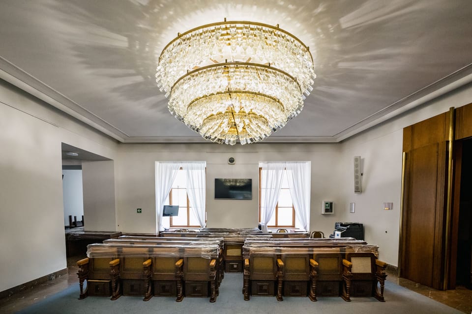 Renovierung des Hauptsitzungssaals der Abgeordnetenkammer | Foto: Lukáš Janičina,  Abgeordnetenkammer des Parlaments der Tschechischen Republik