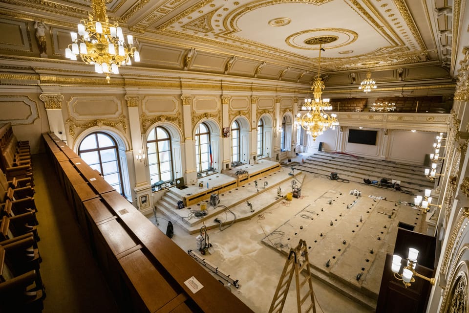 Renovierung des Hauptsitzungssaals der Abgeordnetenkammer | Foto: Lukáš Janičina,  Abgeordnetenkammer des Parlaments der Tschechischen Republik