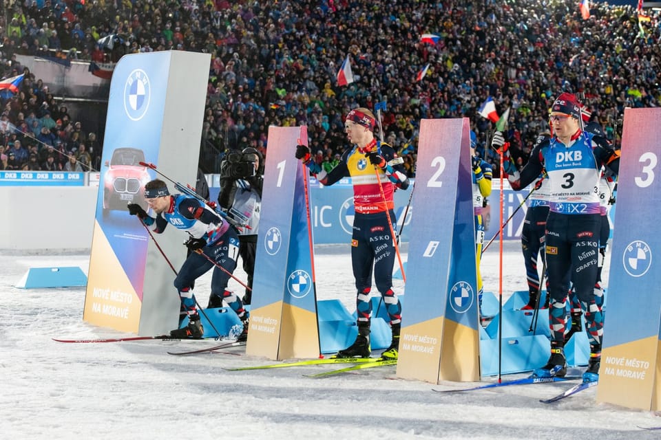 Sturla Holm Laegreid, Johannes Thinghnes Bö, Vetle Sjaastad Christiansen | Foto: Zuzana Jarolímková, iROZHLAS.cz Sturla Holm Laegreid, Johannes Thinghnes Bö, Vetle Sjaastad Christiansen | Foto: Zuzana Jarolímková, iROZHLAS.cz